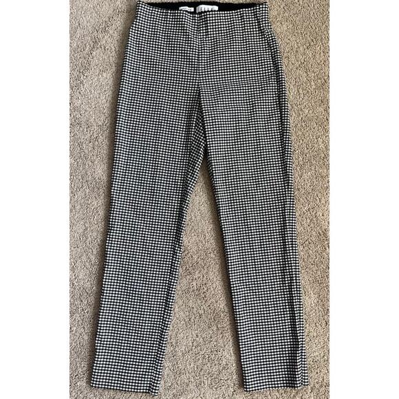 Elle Pants - ELLE Pull On Stretch Comfort Skinny Fit Gingham Plaid Ankle Dress Pants Women M